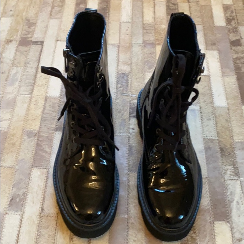 Calvin Klein Jeans Patent Combat Boots